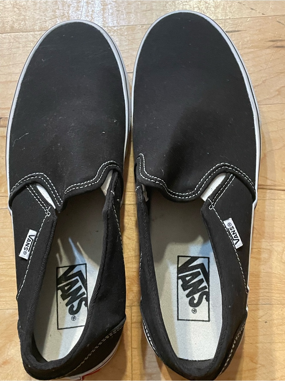 Vans Unisex Black Canvas Slip-On Loafers Size 11